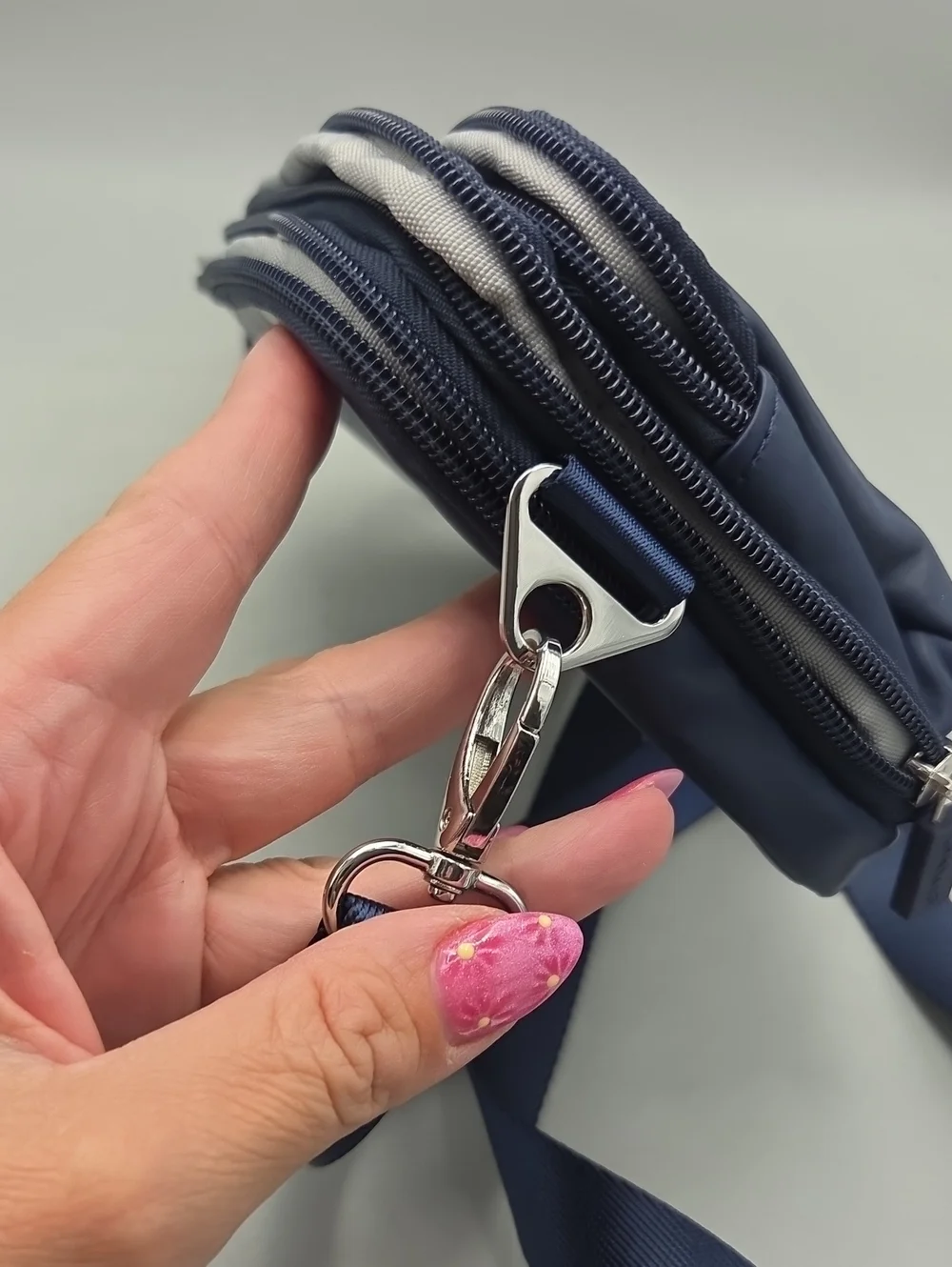 IHKWIP navy crossbody bag  textured nylon finish
